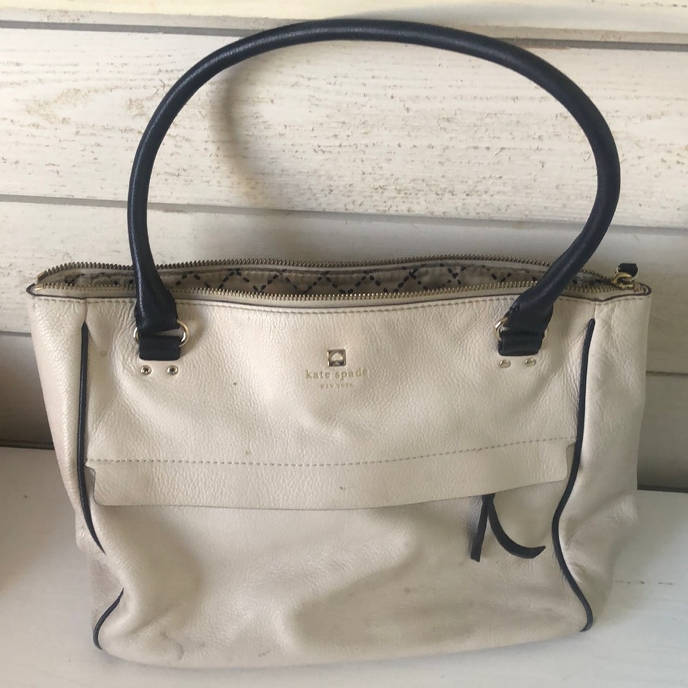 Kate Spade leather cream and navy purse